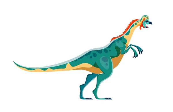 卡通猛禽恐龙的角色 史前生物或怪物 古生物爬行动物 中生代野生动物 孤立的恐龙病媒 有喙顶的滑稽人物 — 图库矢量图片