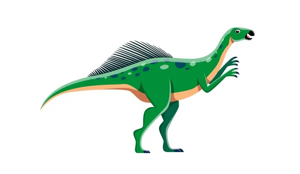 卡通恐龙的角色 侏罗纪儿童恐龙玩具的Wannanosaurus 病媒滑稽爬行动物 灭绝恐龙或Wannanosaurus属物种 史前蜥蜴或爬行动物类动物 供儿童古生物使用 — 图库矢量图片