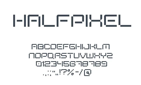 Сучасний Футуристичний Технічний Шрифт Або Тип Піксельний Алфавіт Або Геометричний — стоковий вектор