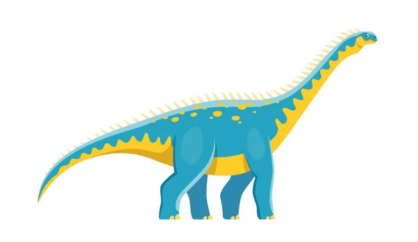漫画バラパサウルス恐竜のキャラクター ジュラシック種の子供の恐竜 ベクトル面白い絶滅動物 子供の古生物学教育やおもちゃのゲームのためのかわいいバラパサウルスの恐竜の文字 — ストックベクタ