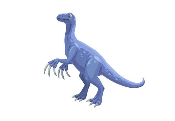 漫画Therizinosaurus恐竜のキャラクター 白亜紀新世のモンゴルに生息したテリシノサウルス科の絶滅したベクトル属 長いタロンとディノ先史時代の動物 — ストックベクタ
