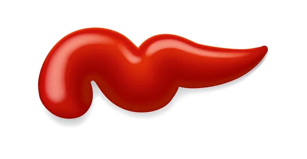 Goutte Sauce Ketchup Frottis Rouge Tomate Catsup Vecteur Isolé Salsa — Image vectorielle