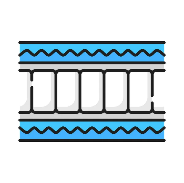 Wasserdichte Atmungsaktive Weiche Latex Bett Waschbar Matratze Isoliert Farbe Linie — Stockvektor