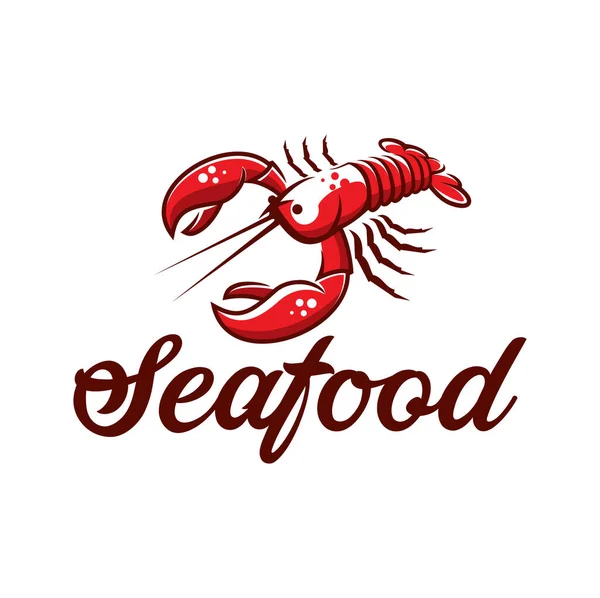 ロブスター魚介類のアイコン 魚や海のレストランのメニューの看板 ベクトルシンボル 海の幸料理 寿司バーや新鮮な魚介類市場 ロブスターと日本と地中海料理レストランの紋章 — ストックベクタ