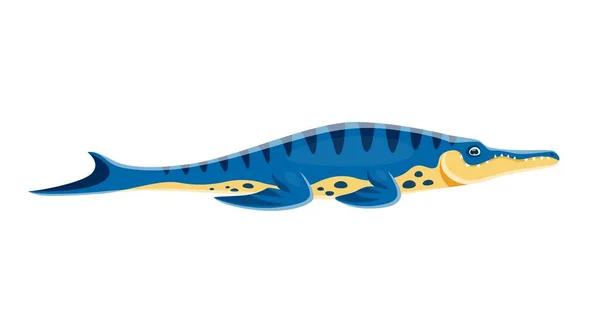Dinozaur Postać Kreskówki Metriorhynchus Dino Jaszczurka Wektor Słodkie Jurajskie Zabawki — Wektor stockowy