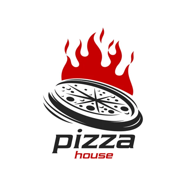 Ikona Pizzy Izolovaný Vektorový Znak Čerstvým Horkým Pizza Kruhem Odděleným — Stockový vektor