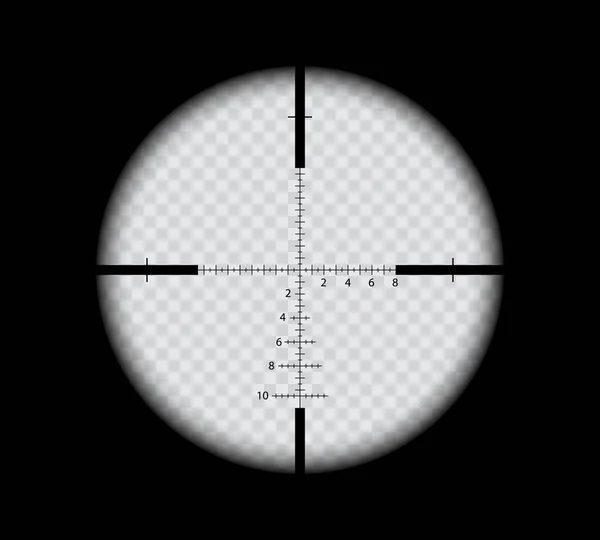 Militärische Scharfschützen Zielfernrohr Mit Fadenkreuz Sicht Auf Gewehrziel Vektor Ziel — Stockvektor