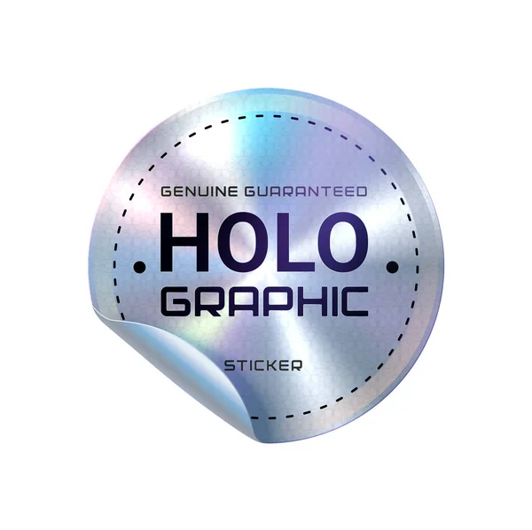 Qualidade Produto Garantia Holograma Adesivo Redondo Etiqueta Iridescente Certificada Produto — Vetor de Stock