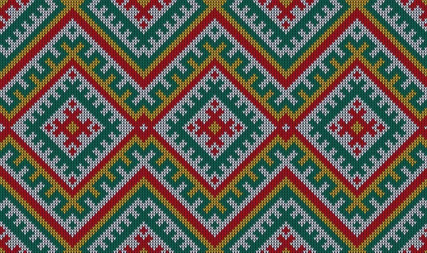 アステカニットのパターン ペルーの民族の装飾品 ペルーの伝統的なパッチワーク アフリカの民族ベクトル繊維パターンやペルー幾何学ウールカーペットの背景 メキシコの部族服の装飾 — ストックベクタ