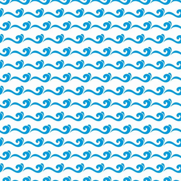 Sea Ocean Blue Waves Seamless Pattern Maritime Wavy Backdrop Wallpaper — Stock Vector