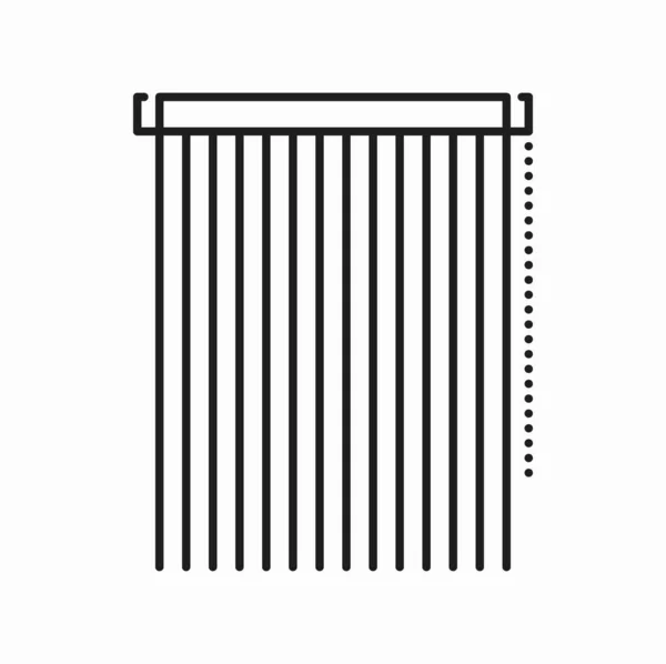 Bambus Vertikale Jalousie Fenster Blinde Vorhänge Dünne Linie Symbol Vektor — Stockvektor