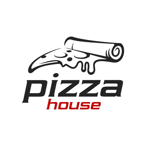 Pizza House Icon Italian Restaurant Pizzeria Fast Food Menu Vector — Stock Vector
