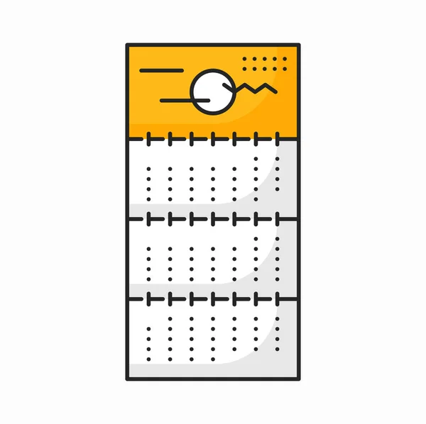 Wall Calendar Dates Time Management Organizer Simple Design Element Vector — Stock Vector
