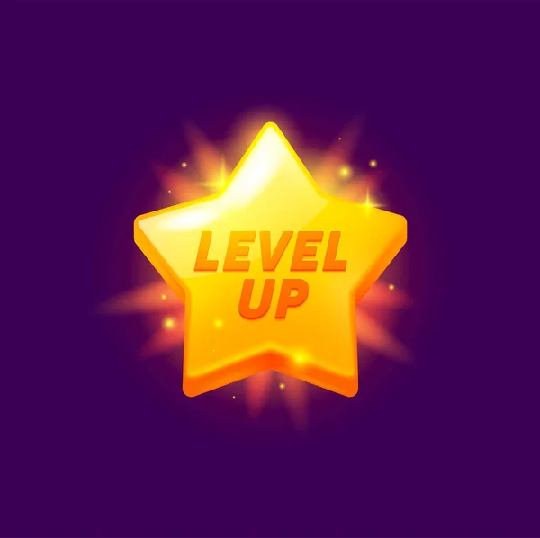 Game Level Reward Golden Star Rate Icon Casino Achievement Win — Stock Vector