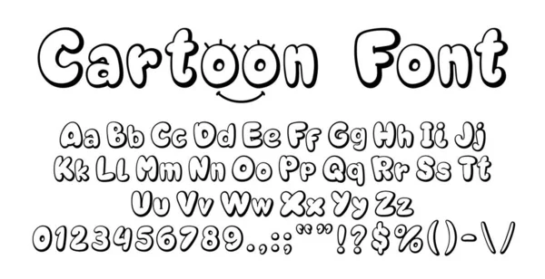 コミックバブルフォントまたはタイプ バルーン書体 脂肪アルファベット 日本語Abc面白い数字や数字 ラテン文字のベクトルが膨脹し ぽっちゃり文字や数字や漫画バブルフォントの種類のシンボル — ストックベクタ
