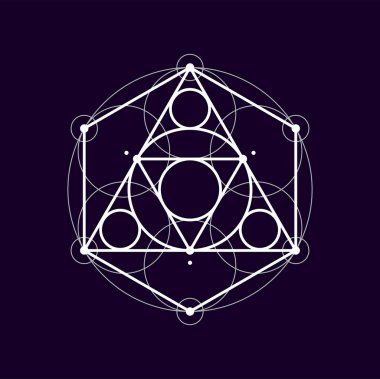 Simya kutsal işareti izole edilmiş geometrik boho dövme ikonu. Vektör gizemli esrarengiz sembol, bohem büyü işareti, mistik kabile çemberi ve üçgenler