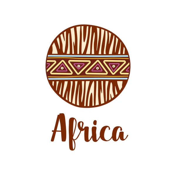 Icona Africana Con Cerchio Motivi Etnici Ornamento Tribale Africano Vettoriale — Vettoriale Stock