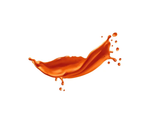 Caramel Sauce Wave Swirl Splash Toffee Cream Sauce Melded Sugar — Stock Vector
