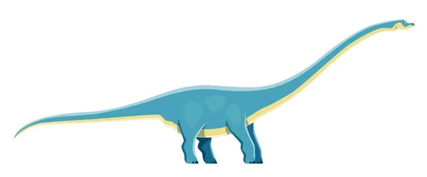 Cartoon Dinosaurus Karakter Mamenchisaurus Dino Van Jurassic Collectie Vector Kinderen — Stockvector