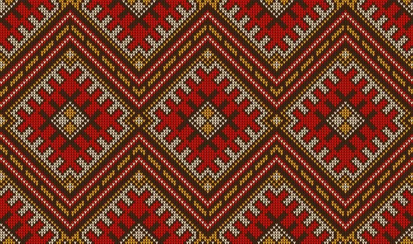Aztecki Peruwiański Meksykański Wzór Drutach Etniczny Sweter Ozdobiony Plemiennym Motywem — Wektor stockowy