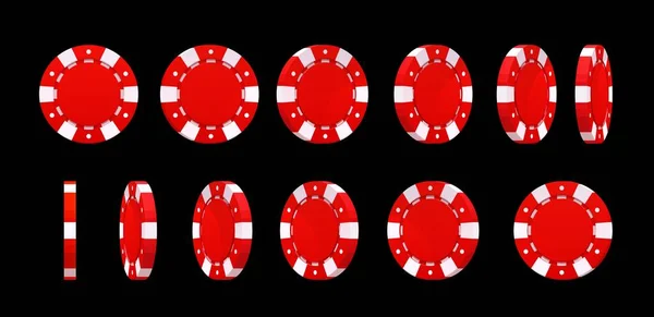 Kumarhane Poker Fişleri Animasyon Dönüşümlü Kumarhane Ruleti Iskambil Zar Oyunu — Stok Vektör