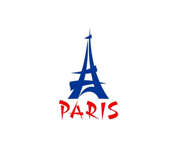 パリエッフェル塔のアイコン 旅行や観光のフランスのランドマークシンボル ベクトルフランスの旗 パリのエッフェル塔は フランスのファッションブティック プレミアムブランドラベルやカフェメニューのアートサイン — ストックベクタ