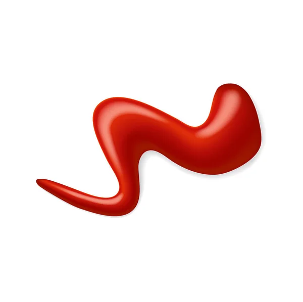 Macchia Ketchup Rosso Realistico Forma Zig Zag Blob Marmellata Vettoriale — Vettoriale Stock