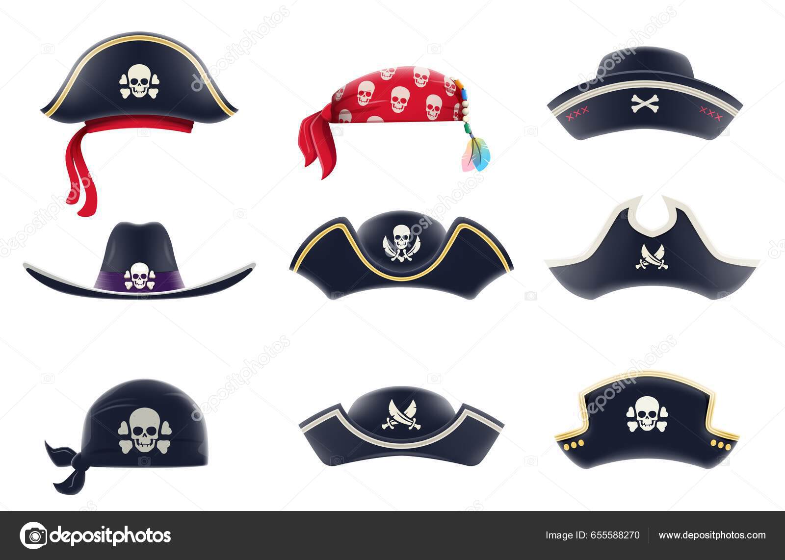 Καρτούν Πειρατής Καπετάνιος Τρικόρν Οπλισμένο Καπέλο Και Μπαντάνα  Διανυσματικά Εικονίδια Διανυσματικό Αρχείο από ©Seamartini655588270
