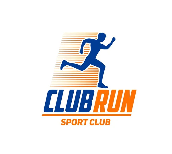 Marathon Run Sport Icon Runners Club Athlete Sprinters Challenge Vector — Stock Vector