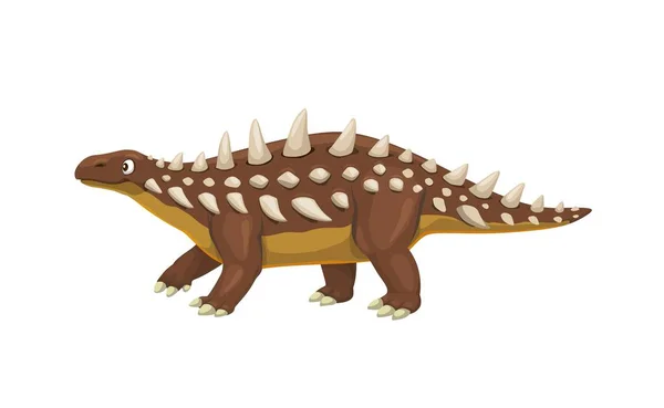Cartoon Polacanthus Dinosaur Character Isolated Vector Polacanthus Family Dino Early — Stock Vector