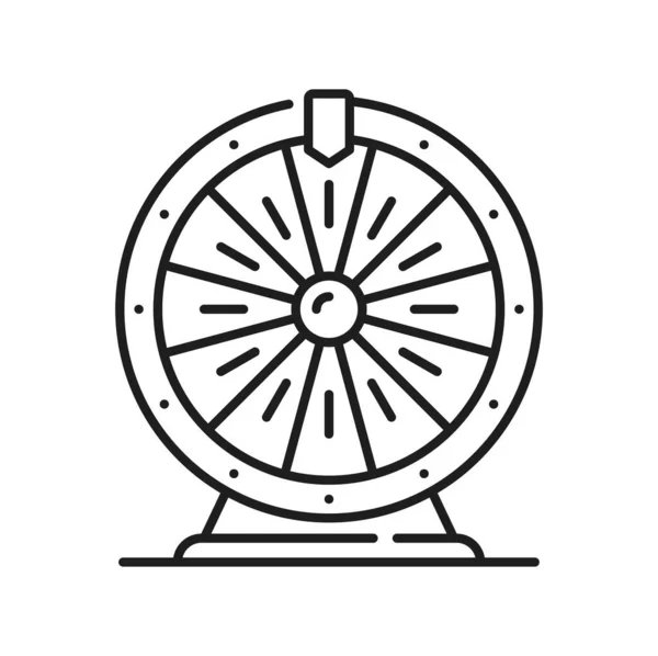 Изолированный Значок Контура Игрового Автомата Векторный Джекпот Одно Ручное Колесо — стоковый вектор
