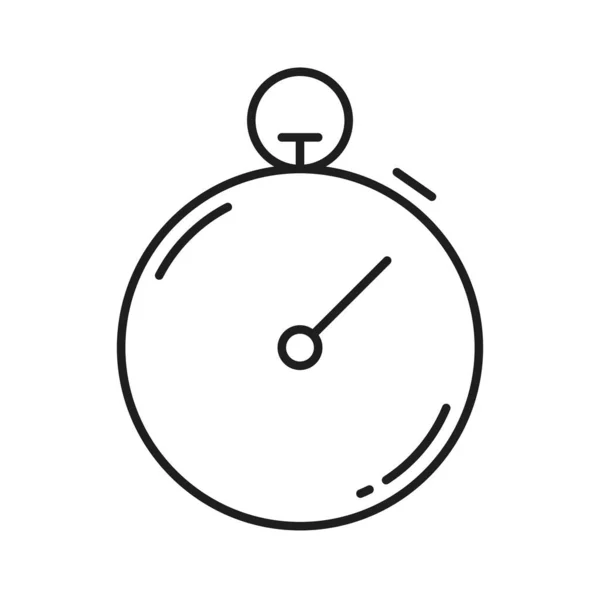 Ikona Chronometru Cienka Linia Zegara Stoper Pokrętło Odliczania Wektorowego Znak — Wektor stockowy