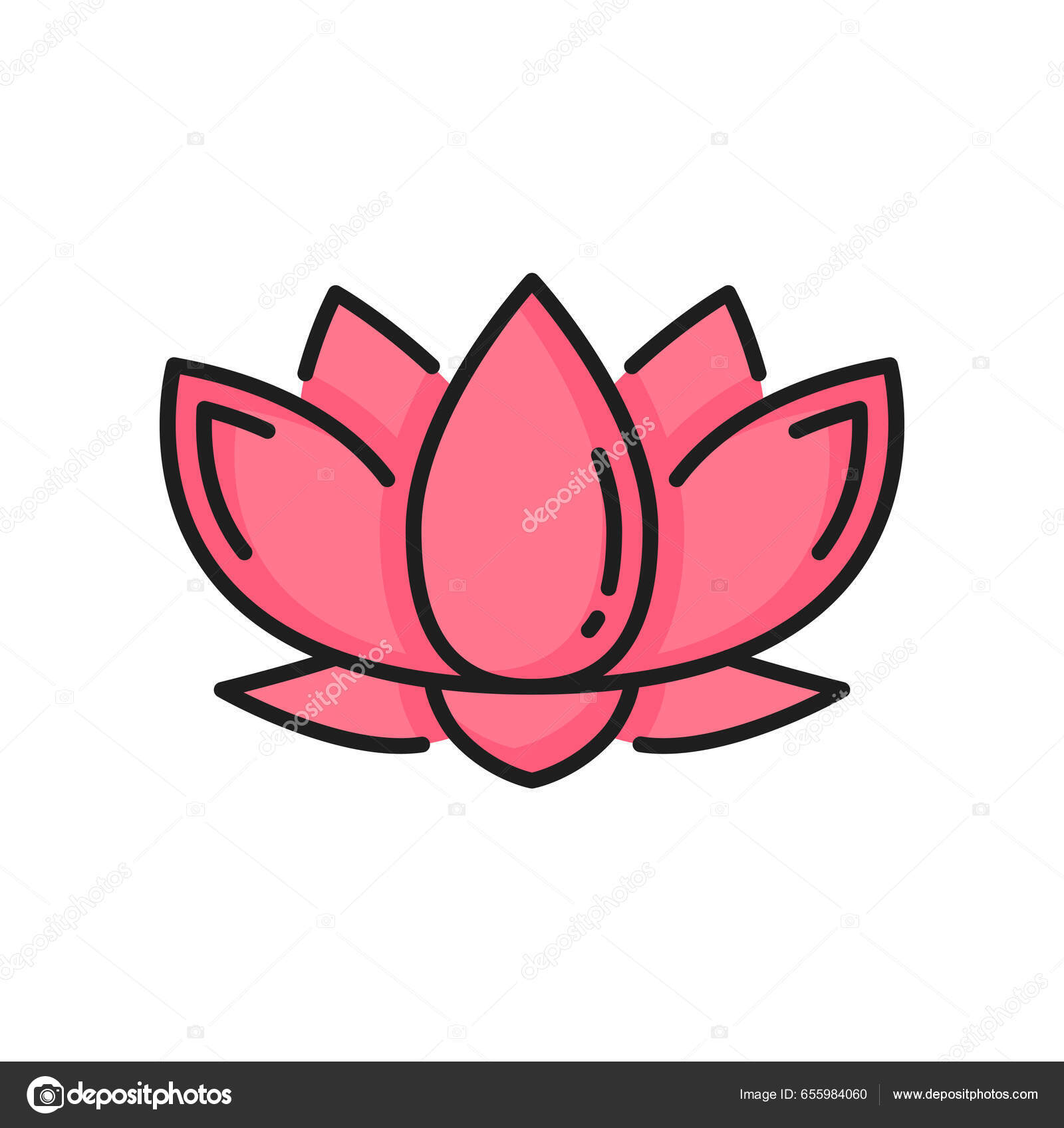Flor Loto Aislado Lirio Agua Jainismo Icono Religión Budismo Vectorial  Vector de stock #655984060 de ©VectorTradition, image size:1600x1697