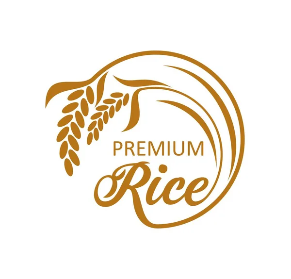Pirinç Çiftliği Ikonu Doğal Tahıl Ürünleri Organik Tarım Mısır Gevreği — Stok Vektör
