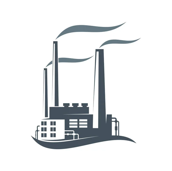 Ikona Zakładu Lub Fabryki Budynku Przemysłowego Energii Elektrycznej Energii Lub — Wektor stockowy
