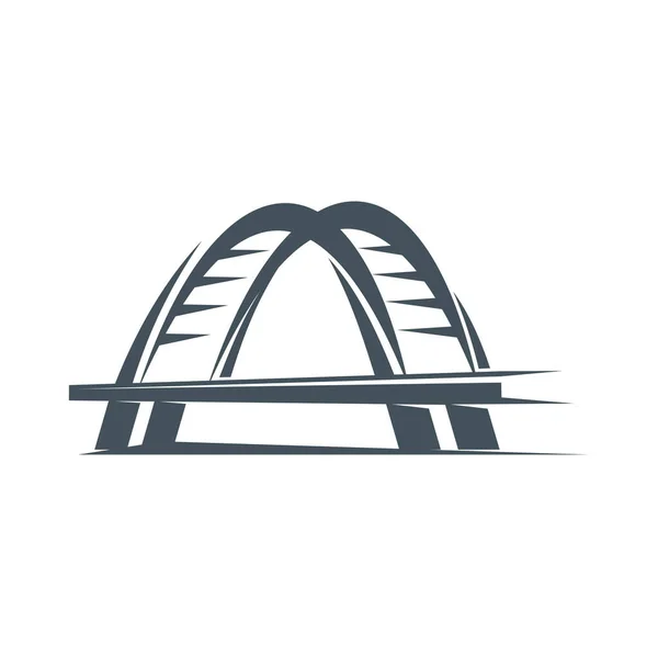 City Arch Bridge Icône Abstraite Emblème Rétro Transport Urbain Architecture — Image vectorielle