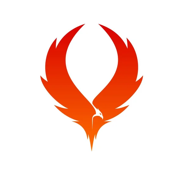 Phoenix Bird Wings Icon Firebird Fire Flame Silhouette Vector Company — Stock Vector