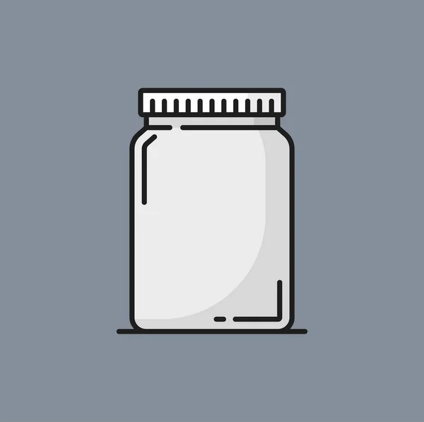 Γυάλινη Συσκευασία Για Υγρά Προϊόντα Κρέμα Γάλακτος Και Βουτυρόγαλα Vector — Διανυσματικό Αρχείο