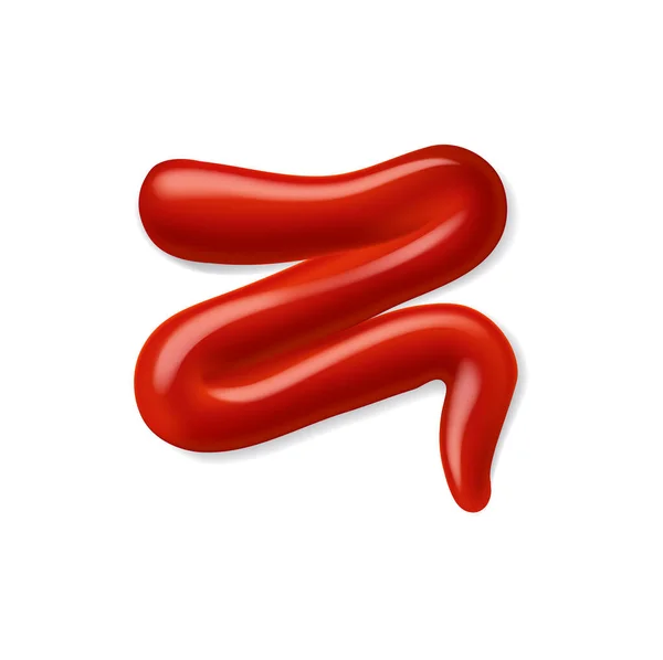 Spruzzi Salsa Ketchup Condimento Alimentare Vettoriale Concentrato Pomodoro Rosso Striscio — Vettoriale Stock