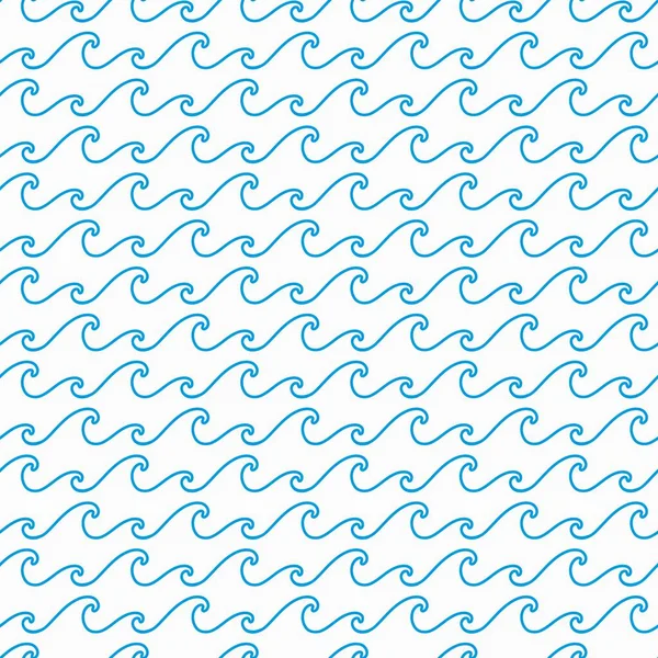 Motif Sans Couture Des Vagues Bleu Mer Océan Avec Flux — Image vectorielle