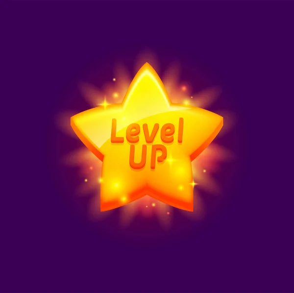 Spiel Level Nach Oben Belohnung Sternensatz Symbol Gaming Aufgabe Vollständigen — Stockvektor