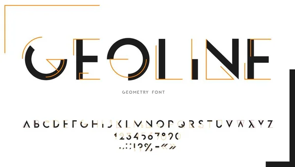 Fuente Línea Geométrica Tipo Tipografía Símbolos Tipografía Vectorial Sans Serif — Archivo Imágenes Vectoriales