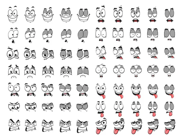 Dessin Animé Visage Cligner Des Yeux Animation Rire Regarder Emoji — Image vectorielle