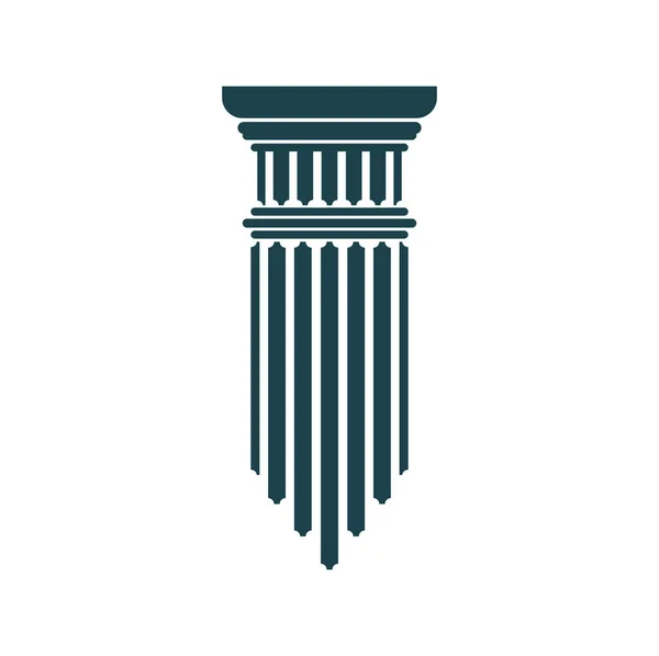 Starověký Řecký Sloup Symbol Sloupu Právní Advokát Vektorová Ikona Právnické — Stockový vektor