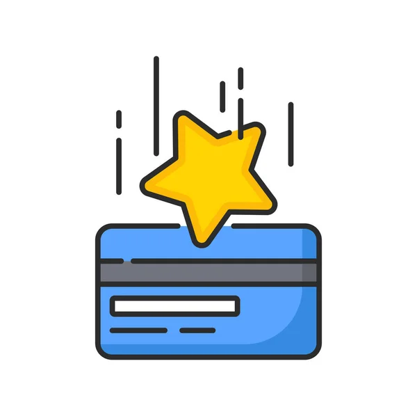 Reward Points Star Bank Card Icon Customer Loyalty Benefits Vector — Stock Vector
