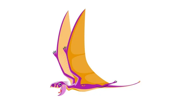 Dibujos Animados Dimorphodon Personaje Dinosaurio Pterosaurio Jurásico Vector Divertido Dino — Vector de stock