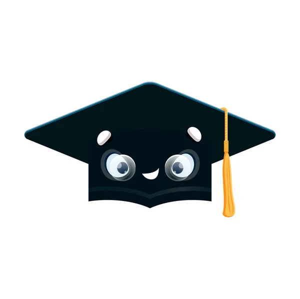 Cartoon Φοιτητής Καπέλο Αποφοίτησης Πρόσωπο Πίσω Στο Σχολείο Διάνυσμα Χαρακτήρα — Διανυσματικό Αρχείο