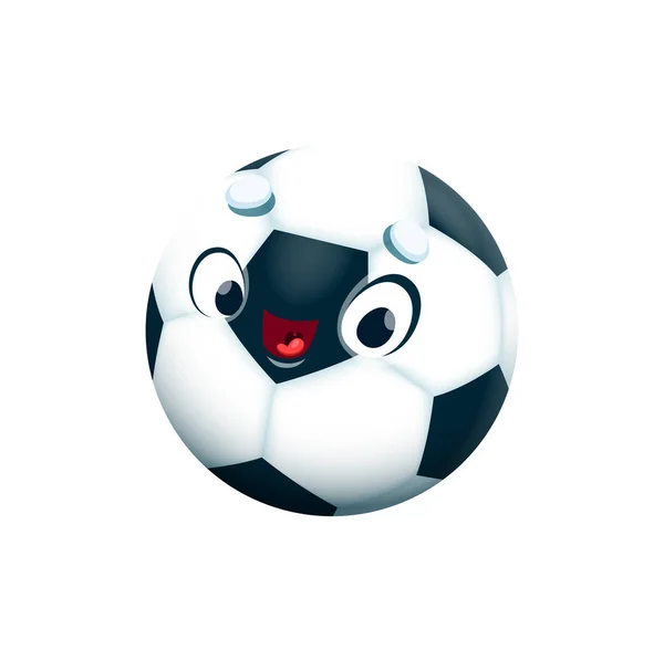 Pallone Calcio Cartoni Animati Con Volto Ritorno Scuola Personaggio Vettoriale — Vettoriale Stock