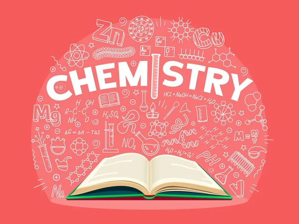 Chemistry Textbook Science Formulas School Board Vector Scientific Educational Background — Stock Vector
