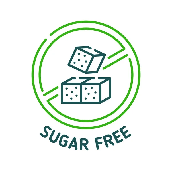 Zuckerfreies Symbol Mit Zuckerwürfeln Kalorienarmen Oder Kalorienarmen Lebensmitteln Vektor Aufkleber — Stockvektor